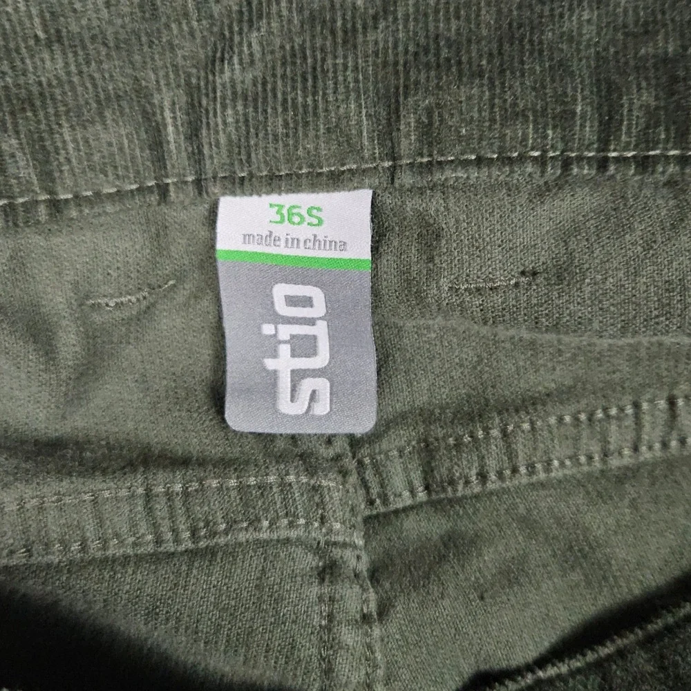 Stio (Men's 36S) Green Corduroy Rivet Pants Outdoor Hiking Casual Organic Cotton